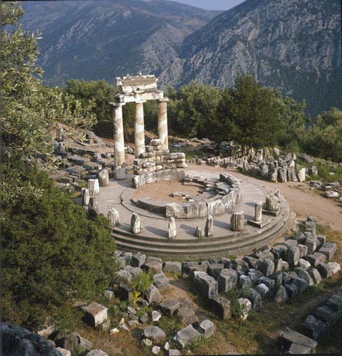 Tholos of Temple of Sanctuary of Athene Pronaia, 4th century BC, Delphi, Greece
