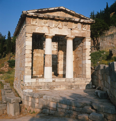 Greece Delphi Treasury of the Athenians erected 490-489 BC