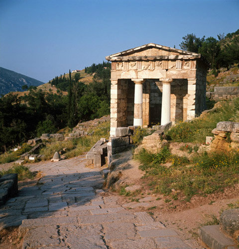 Greece Delphi Treasury of the Athenians erected 490-489 BC