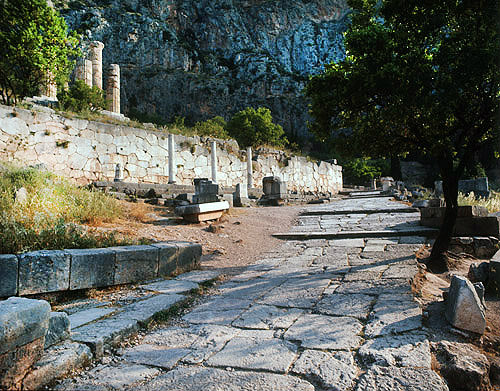 Large polygonal wall of the Sanctuary of Apollo and the Stoa of the Athenians, Delphi, Greece