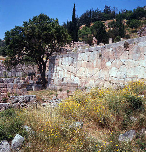 Large polygonal wall of Sanctuary of Apollo, Delphi, Greece