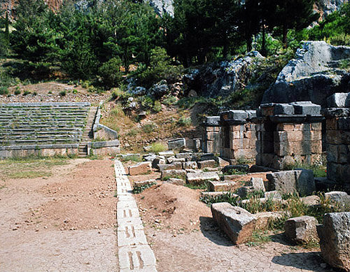 Stadium starting grid, fifth century BC, Delphi, Greece