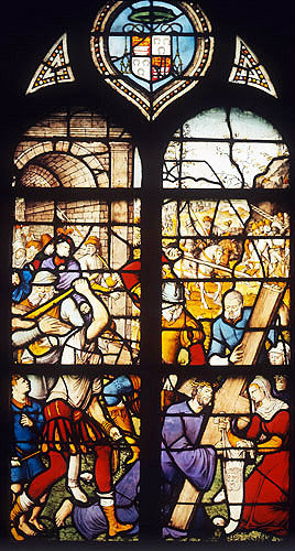 Christ carrying the Cross, 1556 window no. 61, Chapel of St John