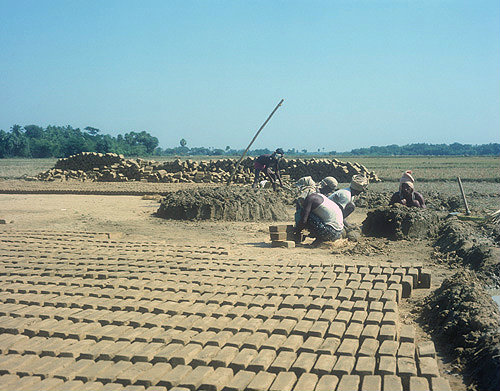 Brick factory in Odisha, formerly Orissa, India