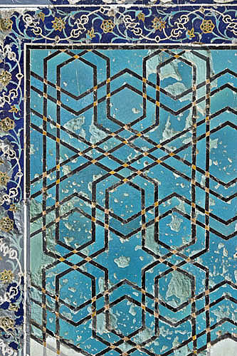 Tile Work On Interior Of Blue Mosque Masjed E Kabud