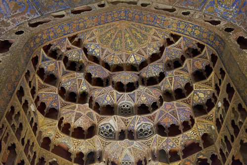 Sheikh Safi ad-Din Mausoleum complex, fourteenth century, dome of china room where Chinese porcelain presented by Shah Abbas I was once displayed, Ardabil, Iran