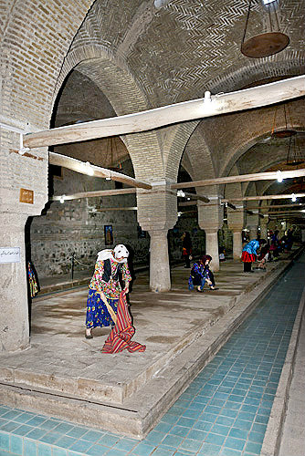 Rakhtshur khaneh (wash house) built 1926 to provide laundry facilities for women, now a museum with models, Zanjan, Iran