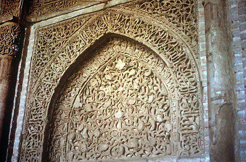 Plasterwork on mosque, Ardistan, Iran