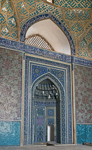 Friday Mosque (Masjed-e Jameh), built in the fifteenth century for Sayyed Roknaddin, mihrab, Yazd. Iran
