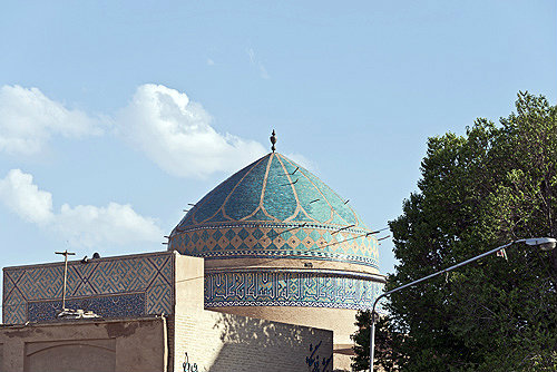Amir Chakhmaq Mosque, dome and top of side entrance, fifteenth century, Timurid dynasty, Yazd, Iran