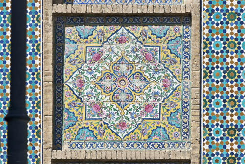 Majed-e Vakil (Vakil Mosque), main entrance portal, detail of panel, built 1751-1773 during Zand period, restored nineteenth century during Qajar period, Shiraz, Iran