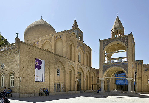 Vank Cathedral, Armenian Cathedral of the Holy Saviour, exterior and belfry, Isfahan, Iran