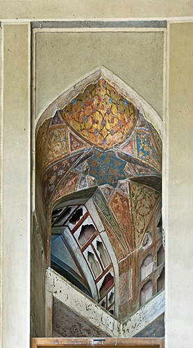 Hasht Behesht Palace, detail of wall painting, Safavid, seventeenth century, Isfahan, Iran