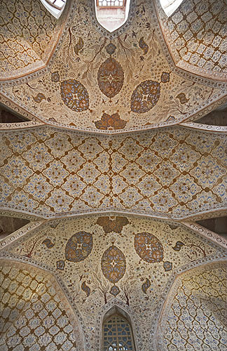 Ali Qapu Palace, reception room ceiling, Isfahan, Iran