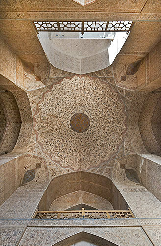 Ali Qapu Palace, painted ceiling vault, ground floor, Isfahan, Iran