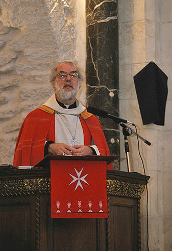 Israel, Jerusalem, Rowan Williams, the former Archbishop of Canterbury preaching from the pulpit in St George