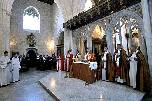 Israel, Jerusalem, Rowan Williams, the former Archbishop of Canterbury on Palm Sunday in St George