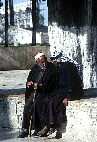 Israel, Jerusalem, two Muslims talking