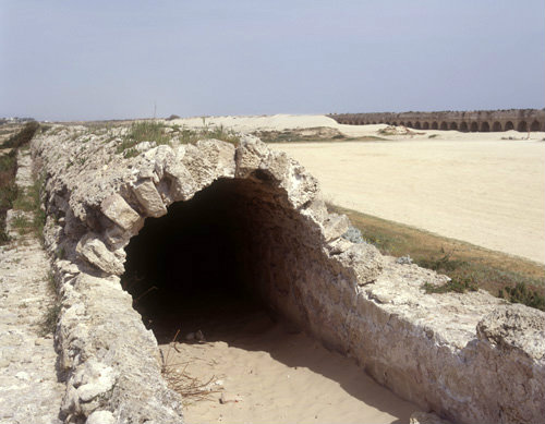 Israel, Caesarea, covered portion of low aqueduct