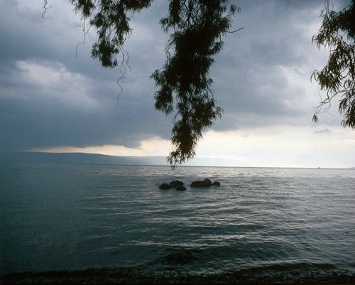 Israel, storm coming up over the Sea of Galilee