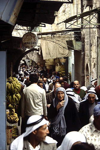 Israel, Jerusalem, a crowed street in the old city