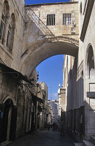 Israel, Jerusalem, the Ecce Homo arch on the Via Dolorosa