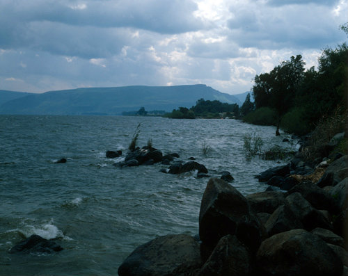 Israel, storm blowing upon the Sea of Galilee