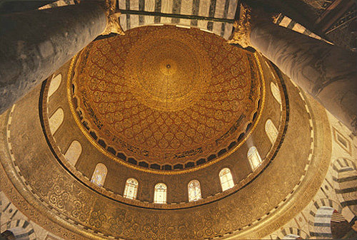 Israel, Jerusalem, the Dome of the Rock, interior of the dome