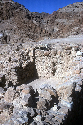 Essene settlement ruins and caves where some of the Dead Sea scrolls were found in 1947, Qumran, Israel