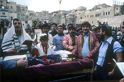 Israel, Jerusalem, Western Wall, Moroccan  Sephardic Jews bar mitzvah