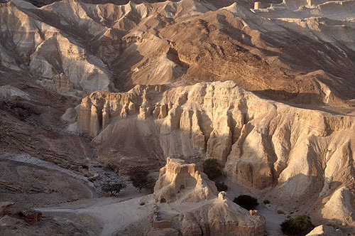 Israel, Wadi Zohar in the Judean hills, Nabataean fortress, later used by Byzantines, aerial view