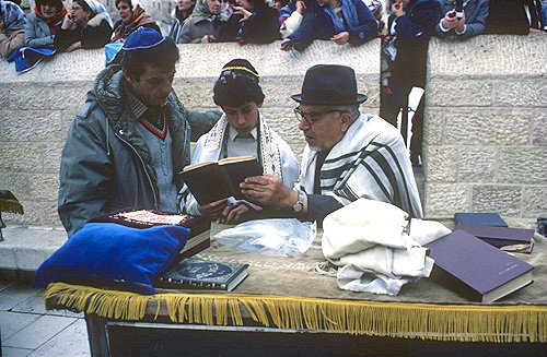 Israel, Jerusalem, an Ashkenazi Bar Mitzvah ceremony at the Western Wall