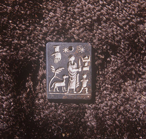 Small Byzantine pendant, showing sacrifice of Isaac, fifth to seventh century AD in Shlomo Moussaeiff