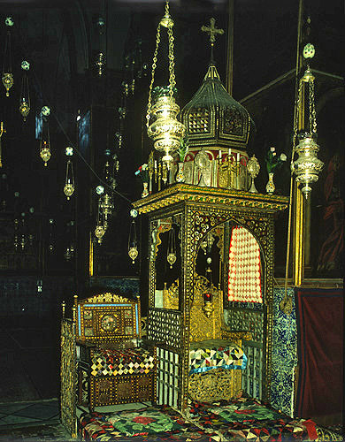 Israel, Jerusalem, the throne of St James the less in the Armenian Cathedral