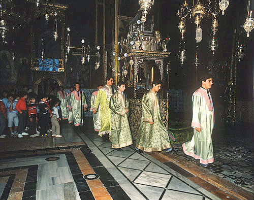 Israel, Jerusalem,  a service in the Armenian Cathedral