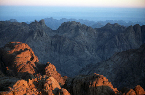 Israel sunrise over the Sinai Mountains