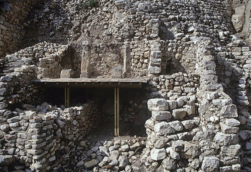 Israelite houses above and Canaanite houses below, excavations, City of David, Jerusalem, Israel