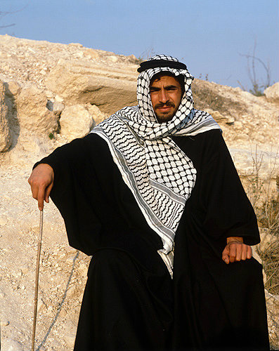 Blaze Grasp history Israel, young Arab dressed in traditional costume, south west of Jerusalem