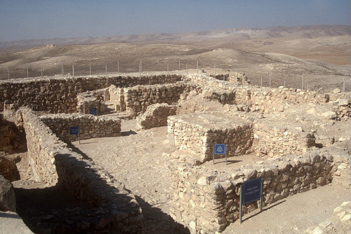 Israel, Tel Arad, Israelite temple, sacrificial altar in the centre, Holy of Holies beyond