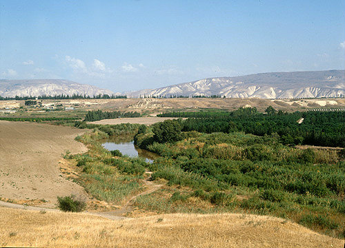 Israel, a loop of the river Jordan and the mountains of Gilead