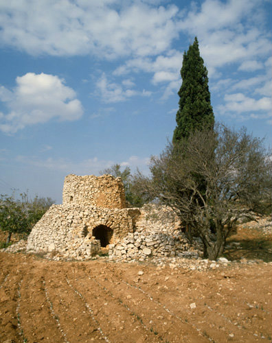 Israel stone watch tower in Samaria