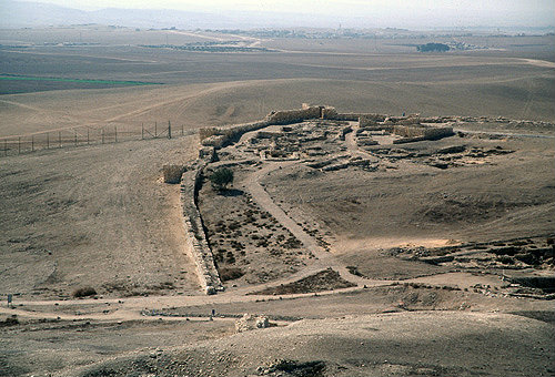 Israel, Tel Arad, view looking south west over Canaanite city