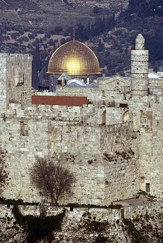 Israel, Jerusalem, Citadel and  Dome of the Rock from the west