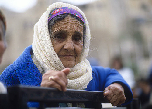 Jerusalem, Jerusalem, a Moroccan Sephardic woman watching the bar mitzvah ceremony over the partition at the Western Wall