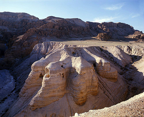 Qumran caves where Dead Sea Scrolls found, Israel