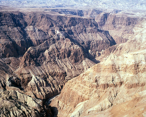 Israel, aerial view of Ein Gedi near the Dead Sea