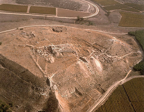 Israel, aerial view of Lachish Tel from the north west