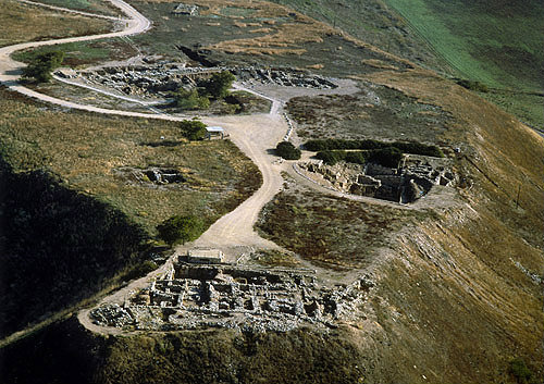 Hazor, aerial view of Tel from the west, Israel