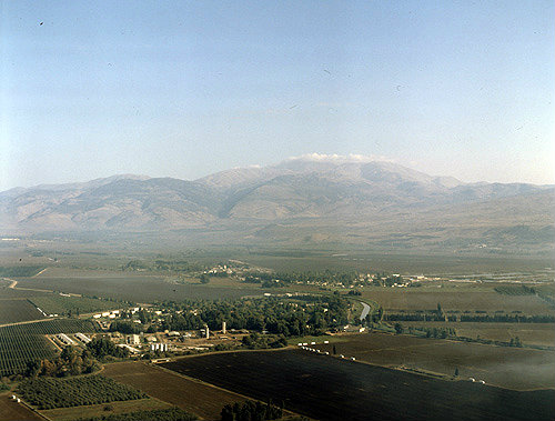 Israel, aerial view of Mount Hermon from the south west
