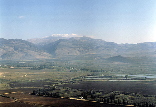 Israel, aerial view of Mount Hermon from the south